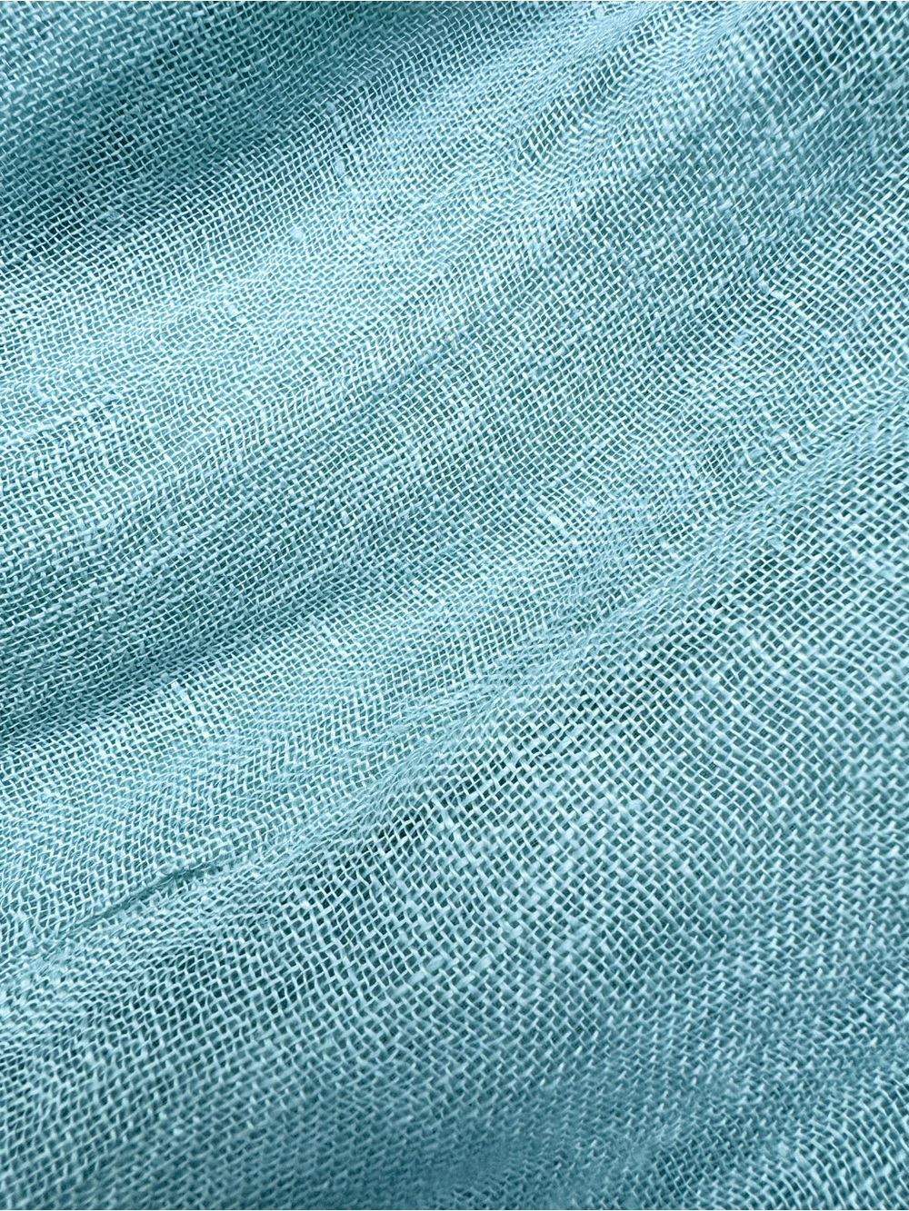 Sundance Seafoam Blue Linen Wrap Front Babydoll Mini Dress - L - Picture 7 of 7